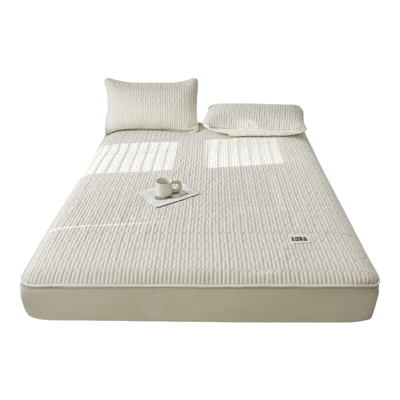 无印良品A类夹棉全棉床笠单件 1.8x2米床套罩床垫保护罩全包大豆床笠