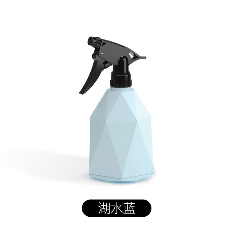 洒水家用酒精压力喷雾器园艺高压淋花小瓶 500ml菱形喷壶一个(湖水蓝)