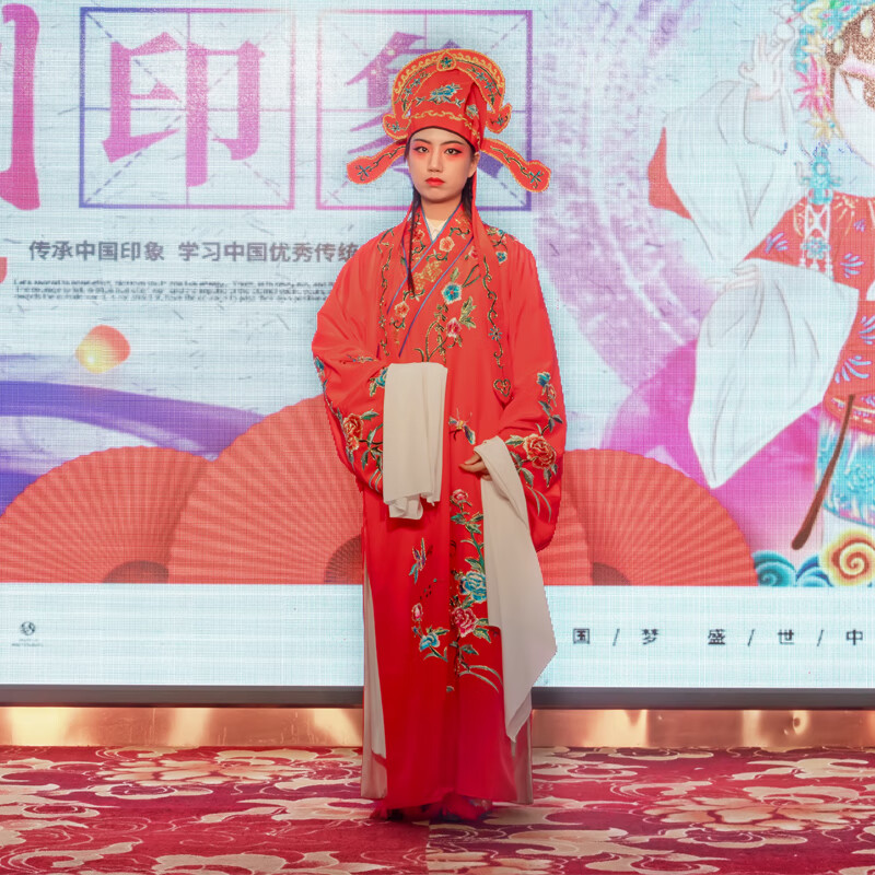 缘笛戏服男 古装戏服男古装京剧小生戏剧服装越剧国风花旦戏曲帽古代