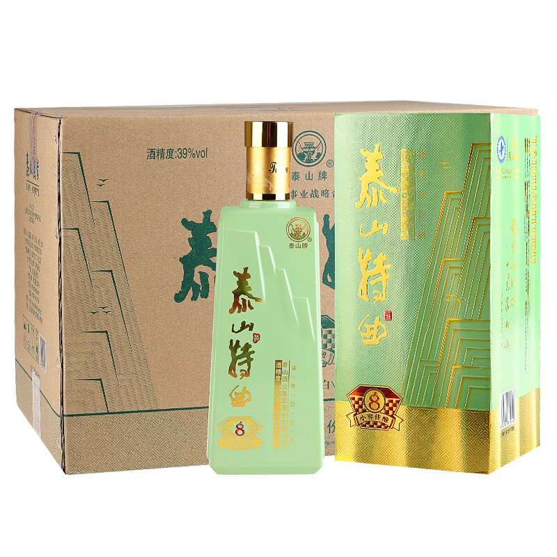 泰山牌泰山特曲 小窖佳酿 浓香型白酒 39度泰山8 整箱500ml*6瓶
