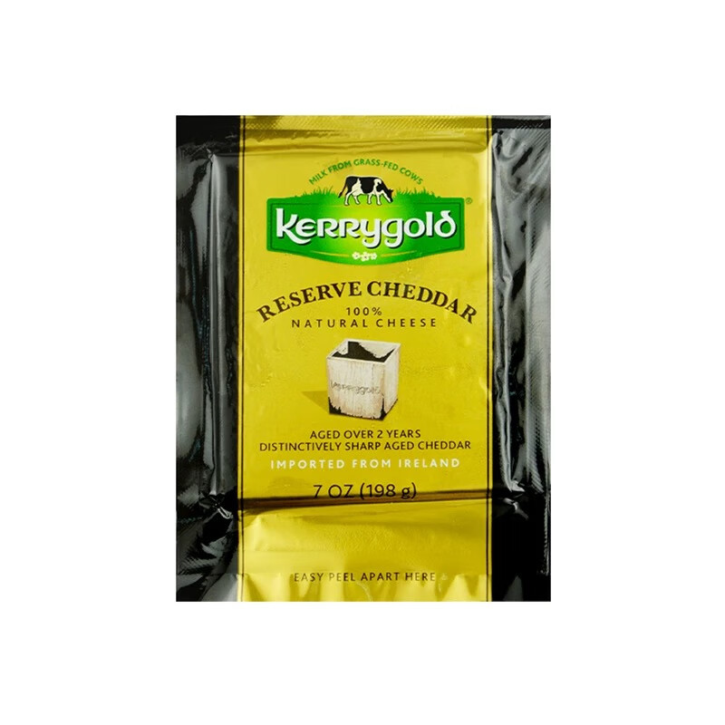 金凯利进口生酮成熟原制切达干酪片汉堡芝士烘焙原料高达宝宝奶酪片150g 成年切达干酪198g