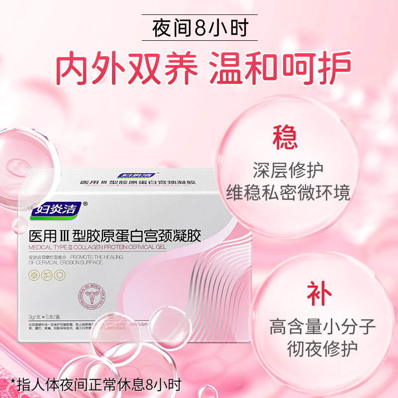 妇炎洁医用胶原蛋白凝胶妇科搭女性私密处紧致私处紧缩阴道水润同房用品 3盒周期装/搭阴道干涩缩阴紧致用 搭缩阴液阴部瘙痒私处止痒产品用