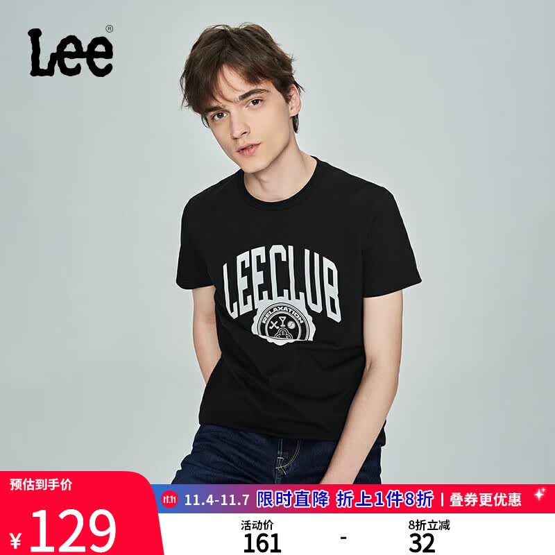 Lee商场同款23新品标准版logo印花多色男短袖T恤LMT0045153RX 黑色 L怎么样,好用不?