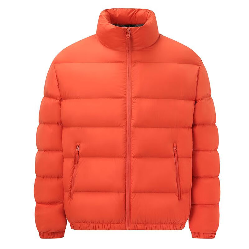 鸭鸭(YAYA)短款羽绒服女冬季新款鸭绒面包服立领时尚通勤百搭保暖女装外套 砖红色 XS 【100斤以内】