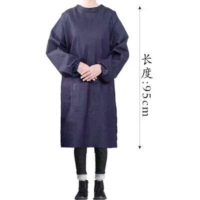AETELBB4C批發(fā)建筑工作服反穿衣搬運修車(chē)牛仔防污長(cháng)袖勞保大褂罩衣 牛仔罩衣小號（長(cháng)95厘米）1條
