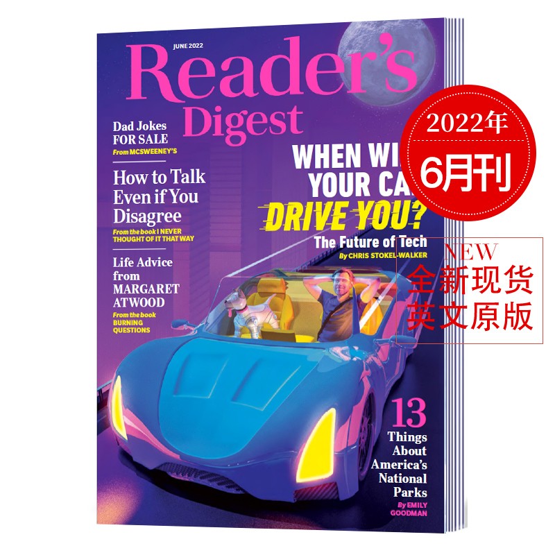 【单期】Reader's Digest 美国版读者文摘杂志小开本 单本现货2026/23/24/年月刊 文学文摘期刊杂志英语英文杂志 2022年6月刊
