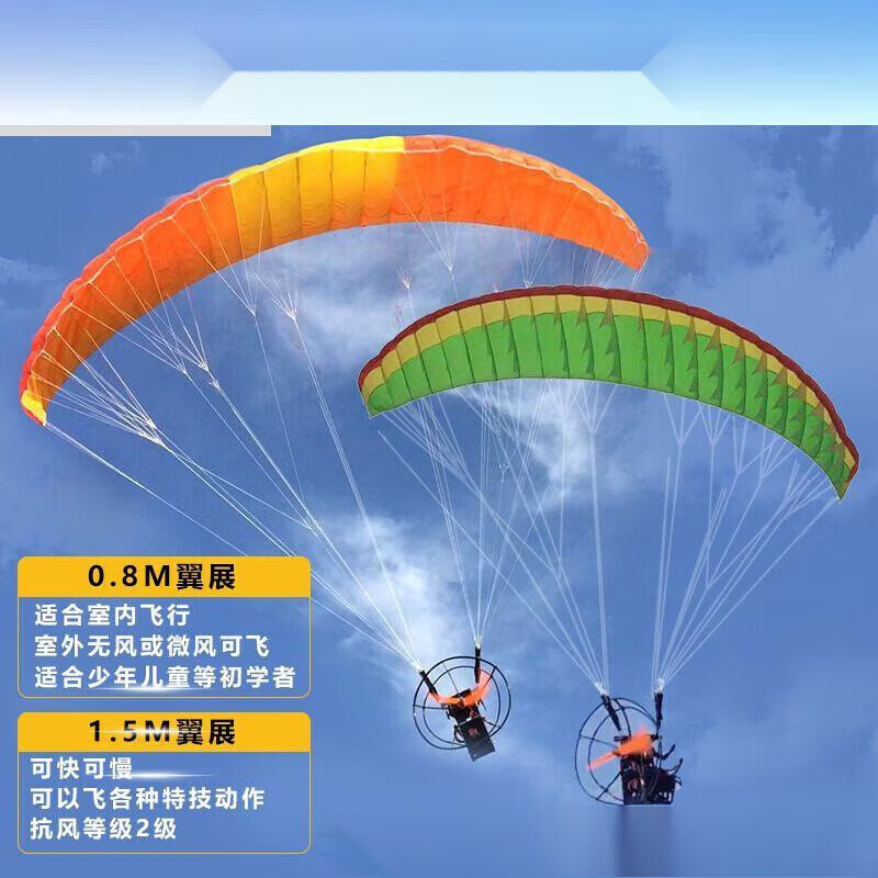 荼梧动力滑翔伞全套装备滑翔伞装备 无线遥控动力滑翔伞飞机81cm室内1