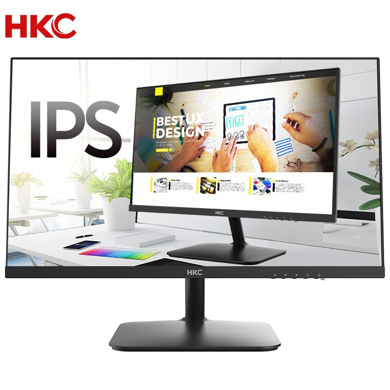 HKC/惠科 23.8英寸IPS面板 高清屏幕 低蓝光不闪屏广视角 HDMI接口 可壁挂办公家用台式 液晶电脑显示器S2416