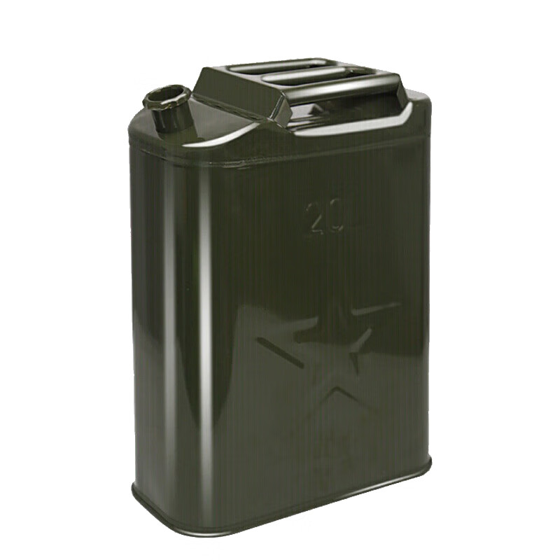 西斯贝尔 加厚便携式油桶 20升军绿色扁桶带导油管 应急油桶