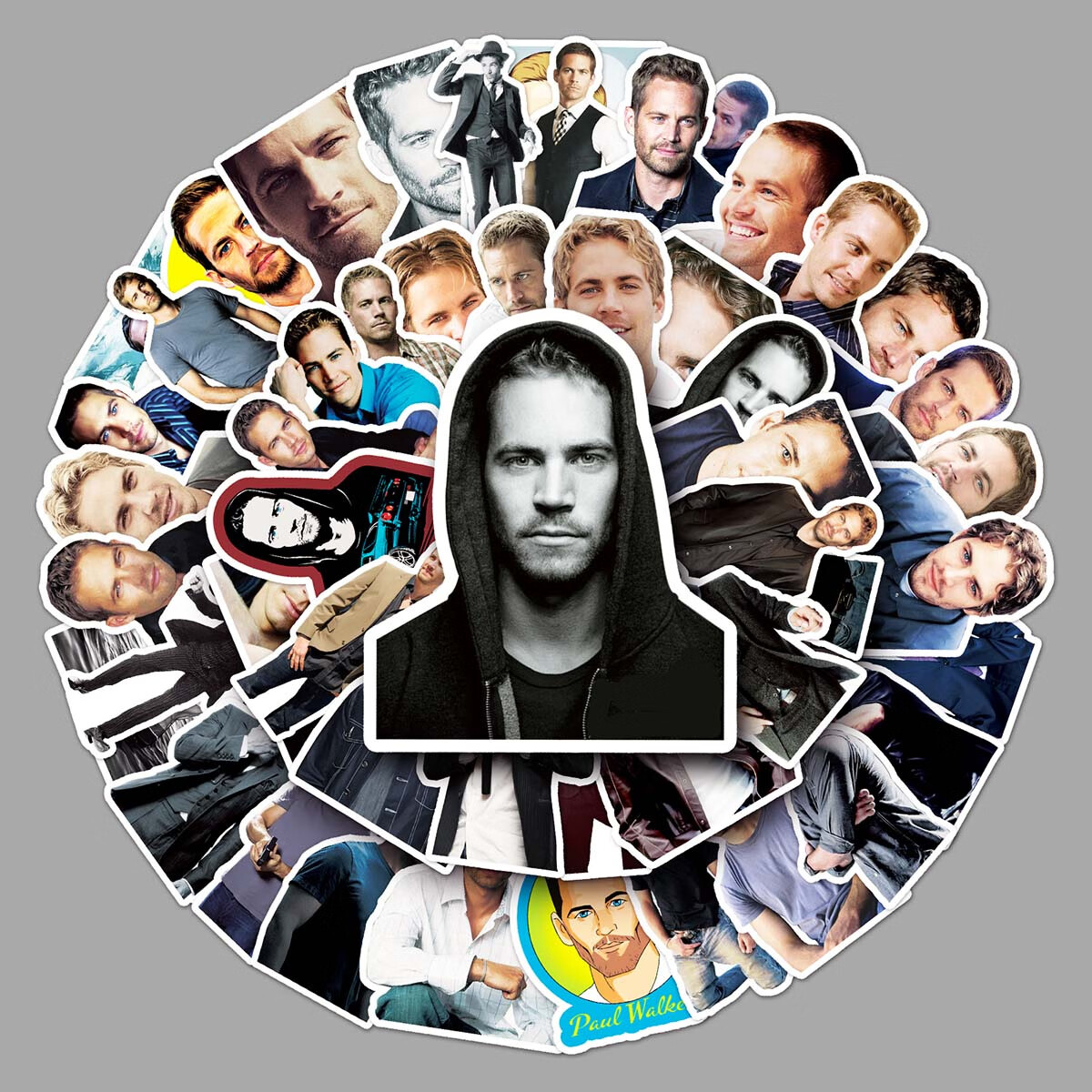 50张保罗沃克贴纸 汽车水杯滑板旅行箱手账卡通贴纸 paul walker速度