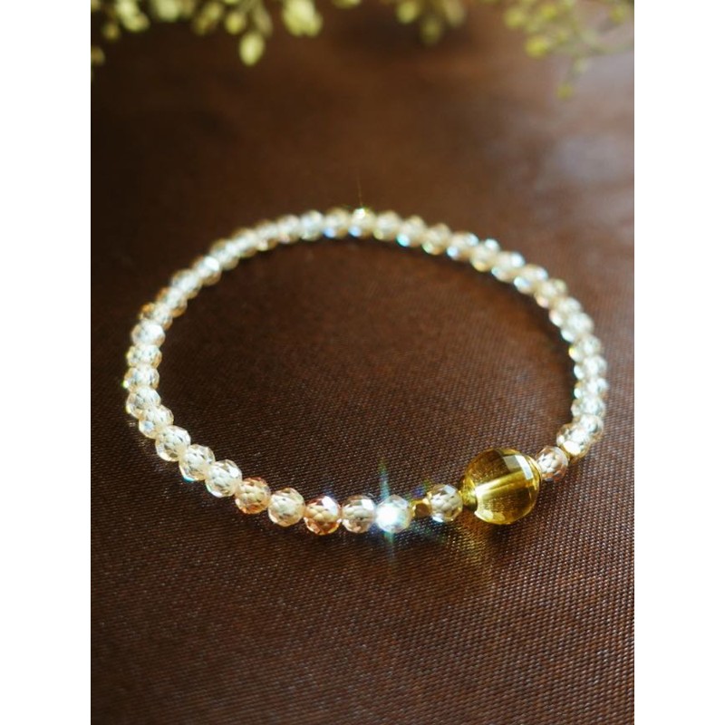 十二星座守护幸运宝石手链 开运水晶系列 黑曜红纹 水瓶座