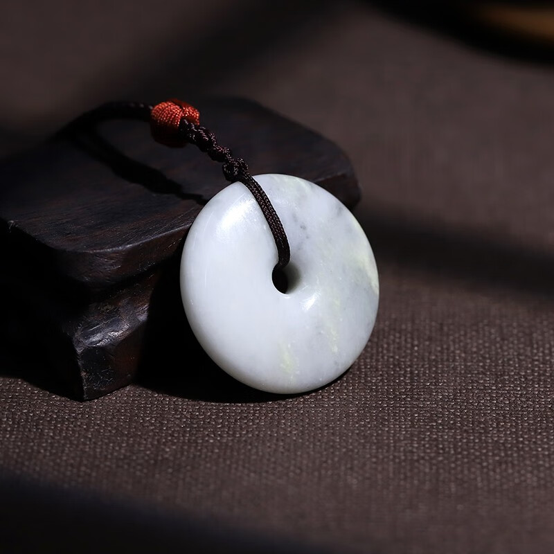 牧思 西安蓝田玉平安扣 男女款 平平安安团团 图片色