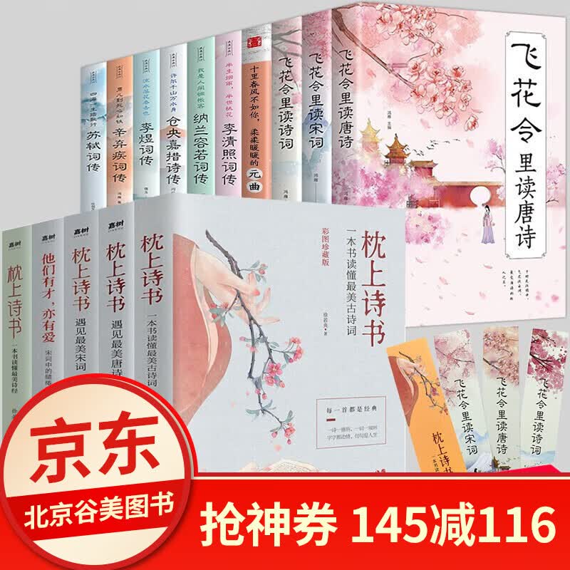 正版枕上诗书全套4册 古诗词大全唐诗宋词诗经鉴赏赏析飞花令里读诗词中国诗词大会遇见枕上书枕边诗书籍珍 全套15册枕上诗书
