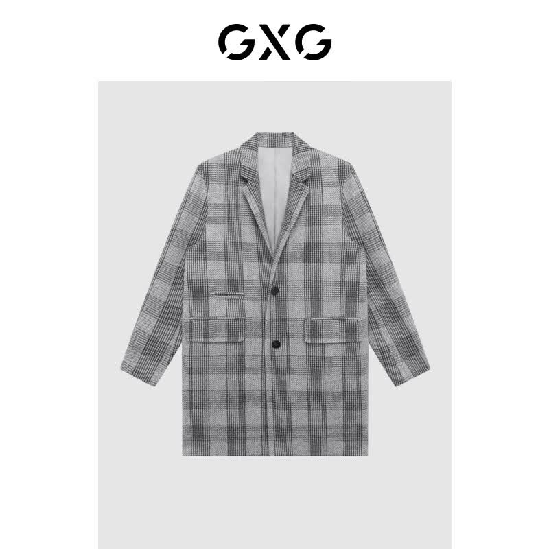 【GXG男装秀场同款】21年冬季商场同款棋盘格系列黑灰格大衣轻商务 黑灰格 175/L怎么看?