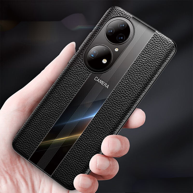 壳当家 华为p50pro手机壳真皮p50保护套头层真牛皮全包边防摔商务个性