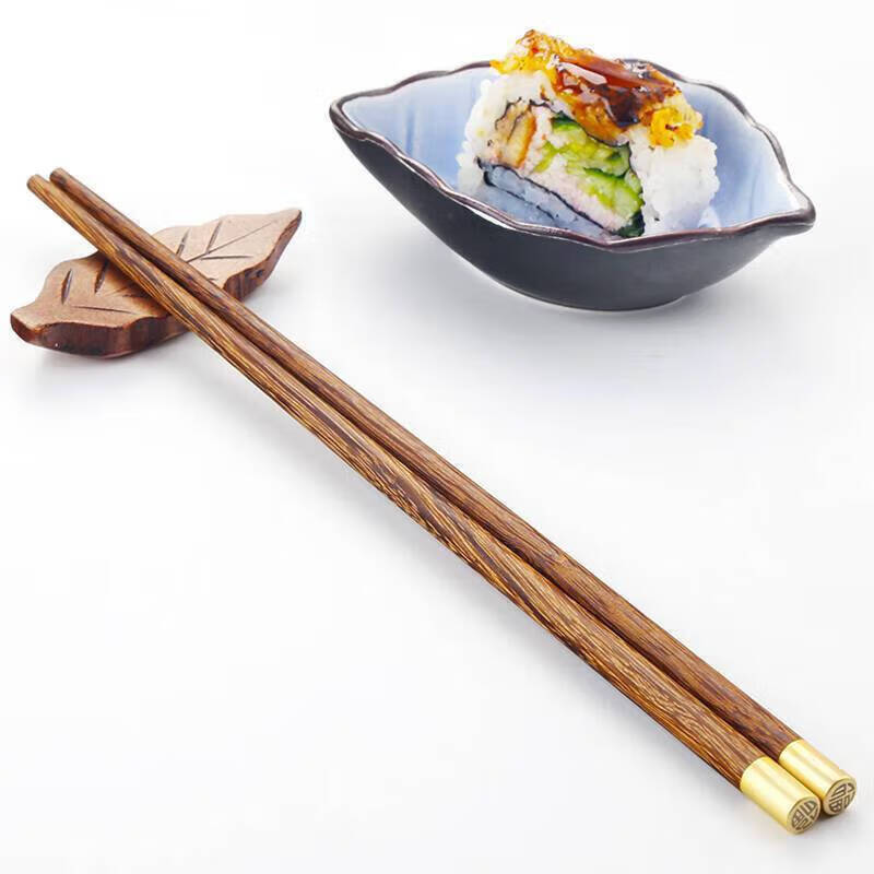 屋明几净 黑檀木筷子 家用筷子家用家庭装 实木乌木中式筷子 鸡翅木