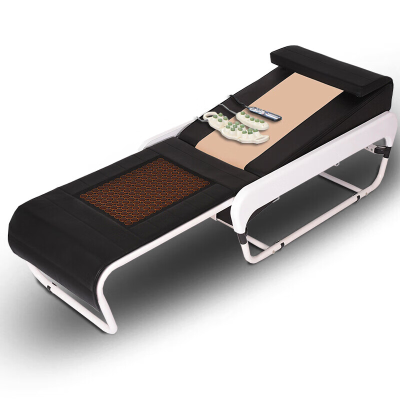 理疗床玉石电动3d全身加热保健温玉按摩床家用 黑色 3d理疗床智能脊柱