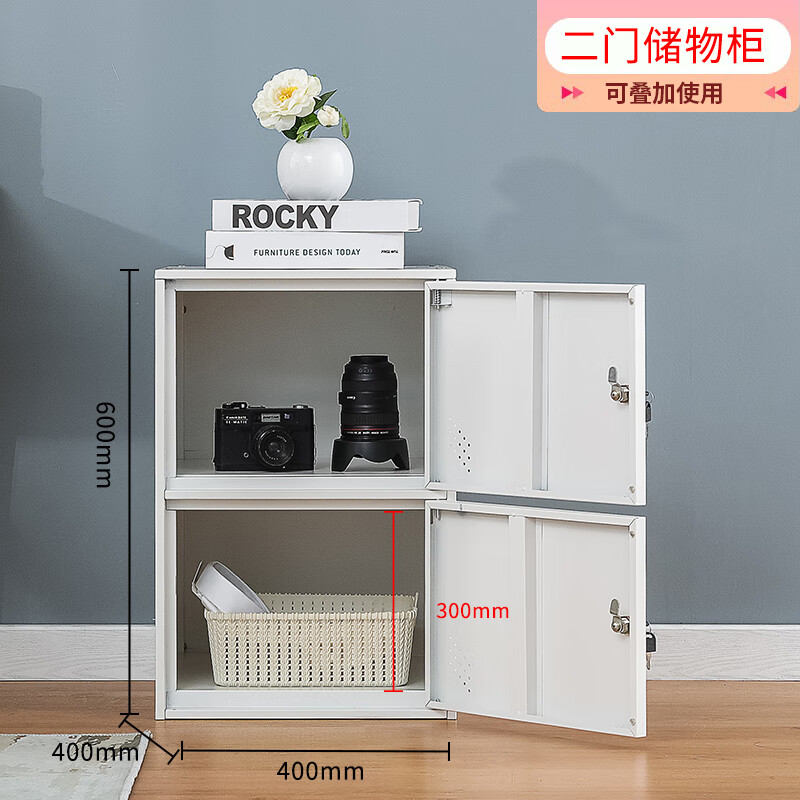 物柜家用单门小型铁皮储物矮柜办公文件资料桌下柜子家 2门柜门高30cm