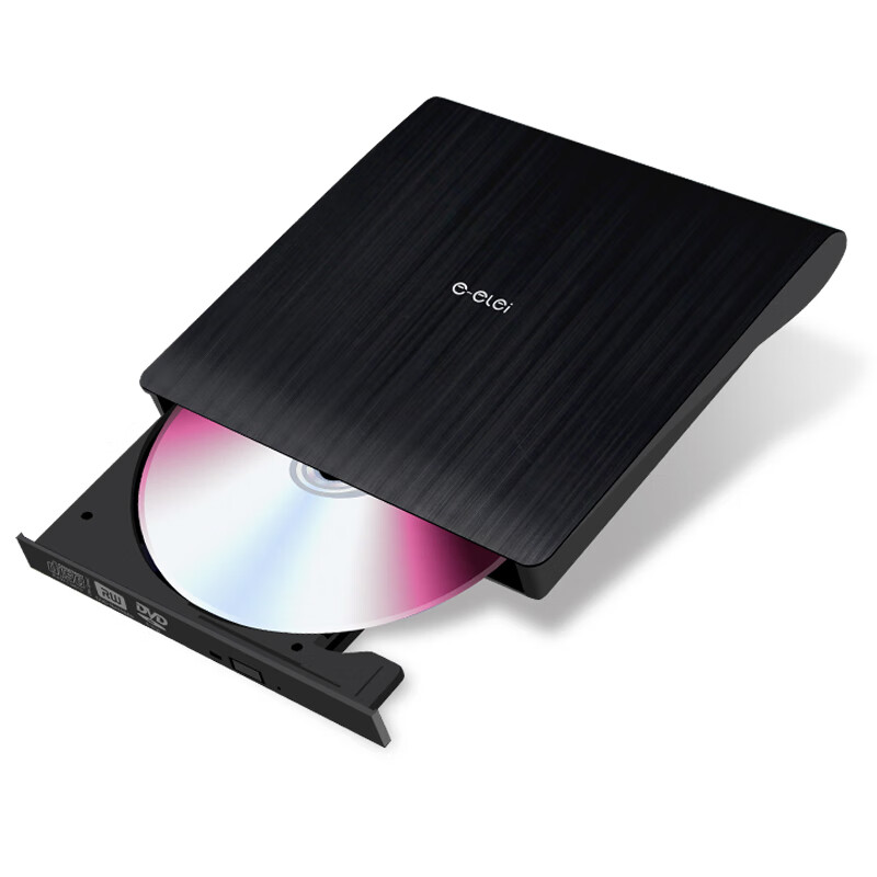 0外置光驱 外置dvd刻录机cd 移动光驱 usb光驱cd刻 黑(兼容windows