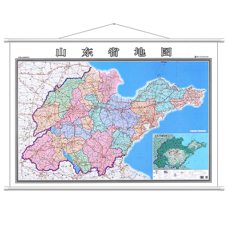 【加厚高清】2022年 山东省地图 覆膜防水 政区交通地形 1.4米*1米