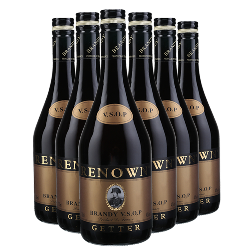 雷诺(renown)格特白兰地vsop700ml 瓶装 6瓶装  洋酒烈酒 格特 700ml