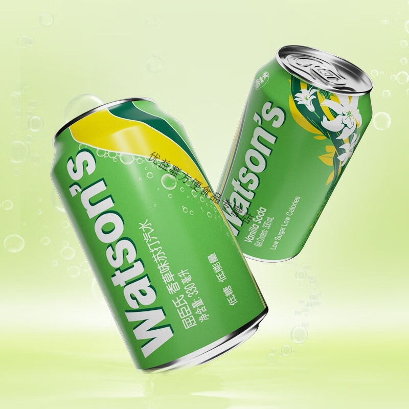 屈臣氏屈臣氏香草苏打水整箱330ml*24罐碳酸饮料气汽水泡水清爽 香草味苏打水330ml*12罐