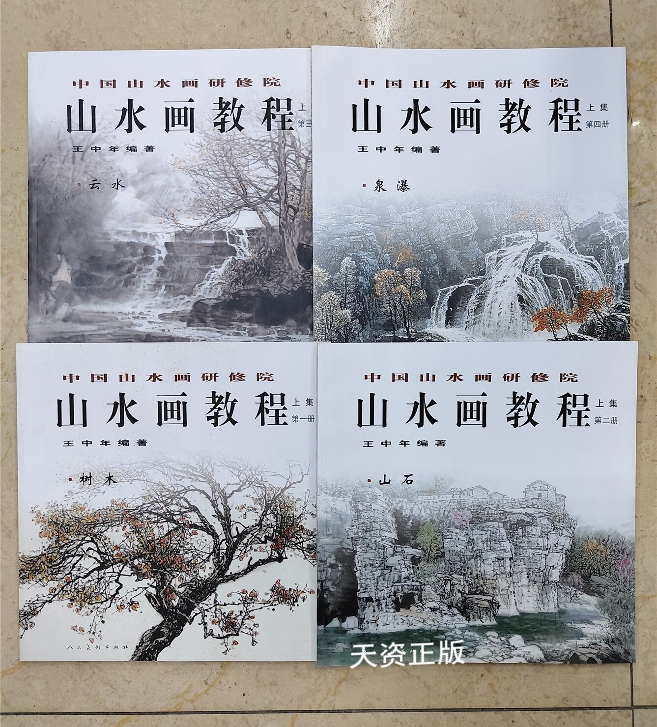 【二手9成新】山水画教程(上)(共4册)(中国山水画研修院) 王中年著