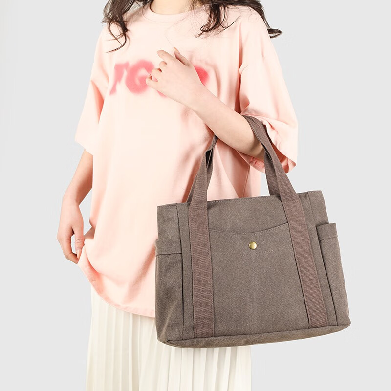 k兔单肩包女士帆布包女包手提休闲复古通勤工装旅行逛街购物袋妈妈包