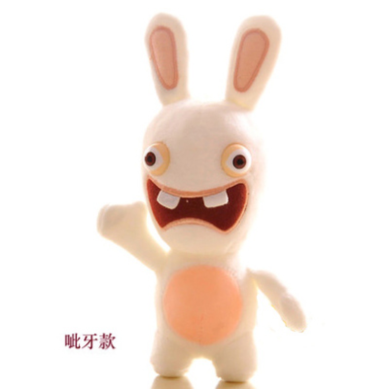 疯狂的兔子公仔雷曼兔龅牙兔公仔可爱小兔子娃娃搞怪礼物 尖叫龇牙款