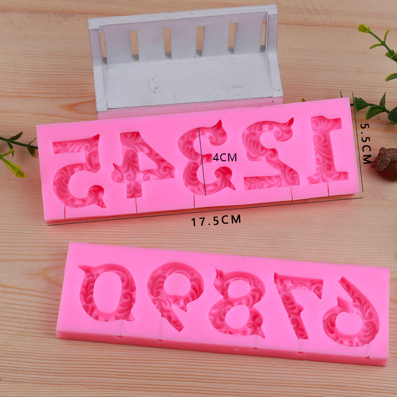 蜡粒工具巧克力翻糖蛋糕模具五角星爱心华夫饼干浮雕数字生日快乐硅胶