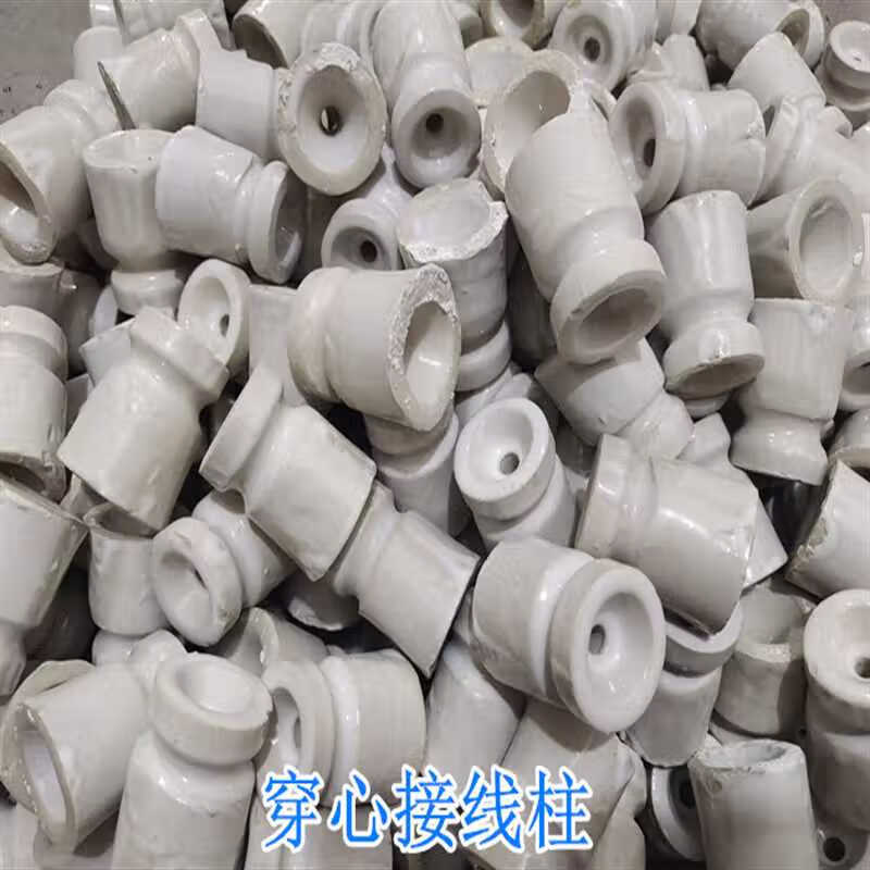 空心电力接线柱 陶瓷绝缘子电线缠绕固定瓷葫芦小瓷瓶带螺丝钉 穿心