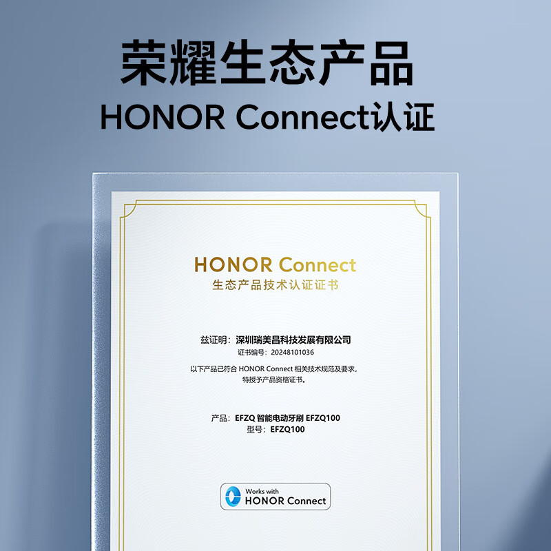 EFZQ荣耀生态 电动牙刷成人款充电式声波智能情侣款自动牙刷 生日礼物 七夕情人节礼物 1支云青蓝 配2支刷头