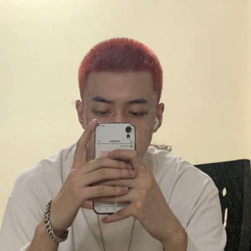 男士寸头短发专用流行色漂发剂褪色白金色自己在家染头发 寸头橘红色