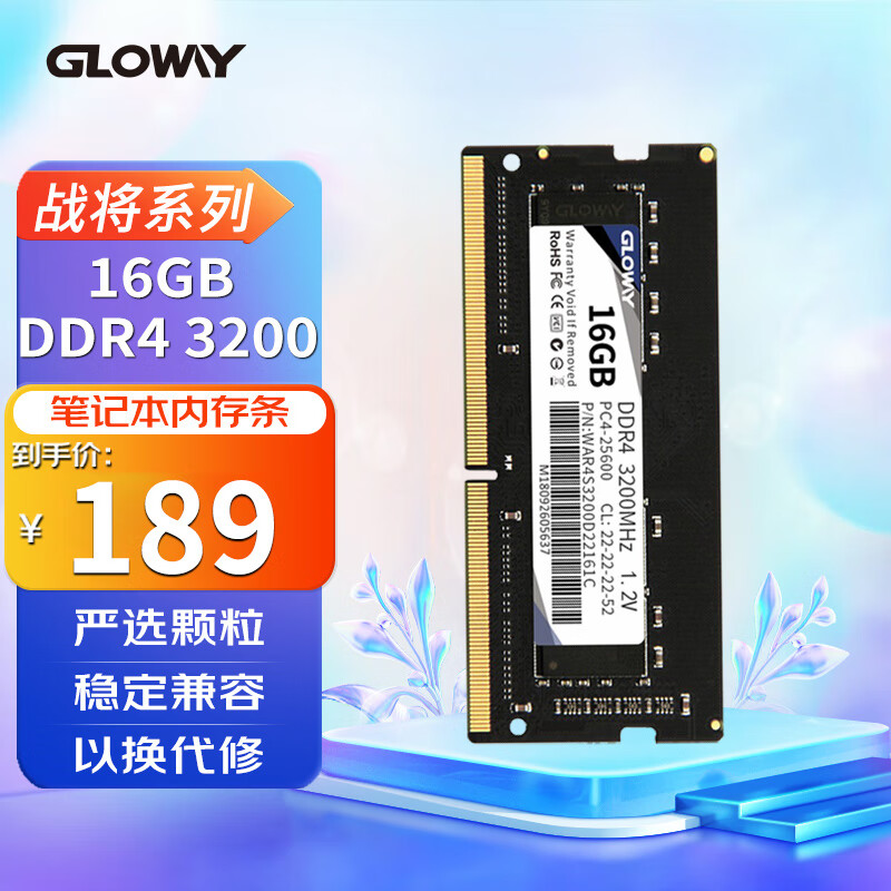 光威（Gloway）16GB DDR4 3200 笔记本内存条 战将系列-精选颗粒/稳定兼容属于什么档次？