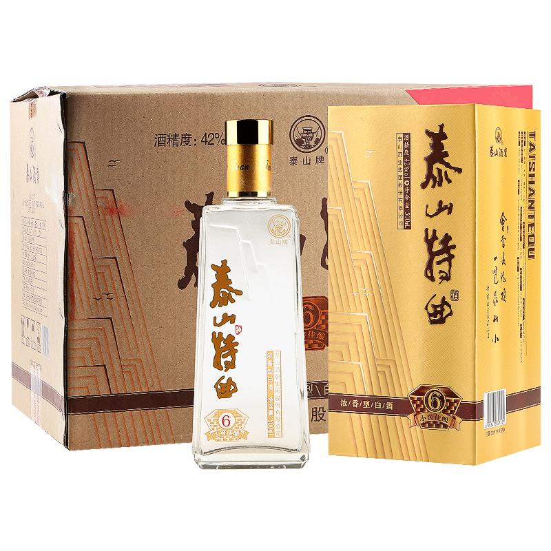 泰山牌泰山特曲 浓香型白酒 小窖佳酿6 42度整箱500ml*6瓶