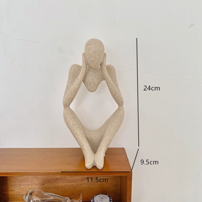 小众抽象人物思考者艺术摆件客厅家居装饰创意现代简约饰品 大号 专注