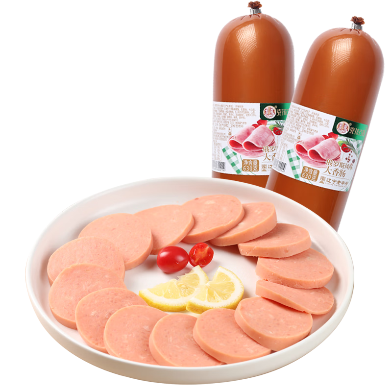 克拉古斯佐餐盐水火腿肠巨型630g大火腿肠即食香肠早餐午餐肉鸡肉肠 1260g佐餐大香肠*2根