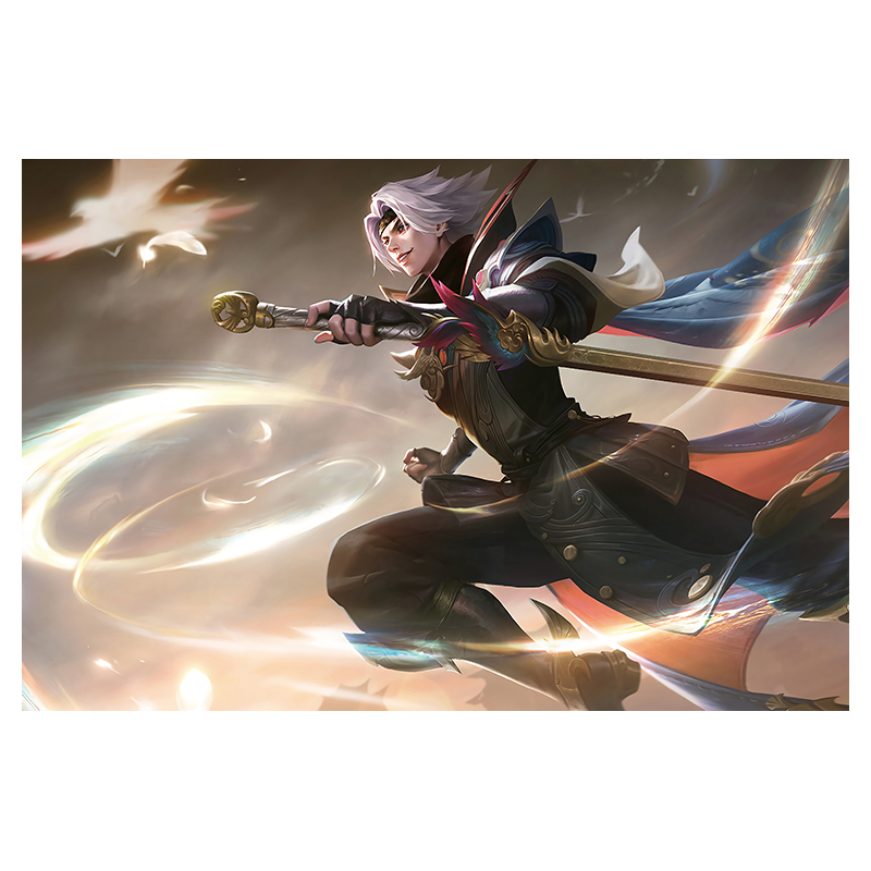 荣耀海报宿舍卧室墙贴公孙离李白峡谷地图曜大乔超大定制 153云鹰飞将