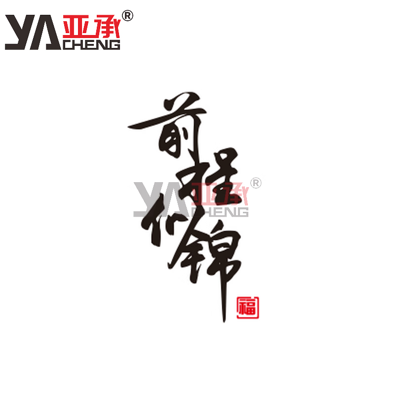 亞承2023年前程似锦车贴车身车门后挡文字创意黑白七彩个性装饰贴福字