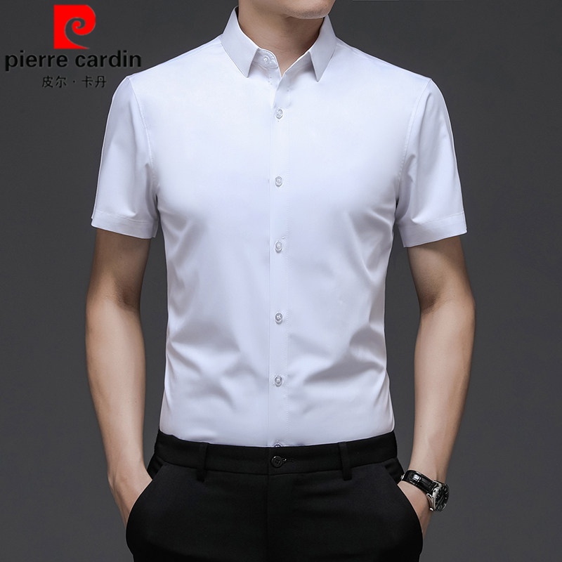 冰丝衬衫男短袖白色衬衣结婚礼服登记照情侣装证件照领证新郎衣服