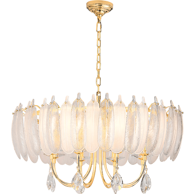 帝拿（DINAH） 輕奢水晶吊燈美式客廳燈法式奶油風(fēng)水晶臥室燈現(xiàn)代簡(jiǎn)約餐廳燈飾 三色變光（φ78*H52CM）