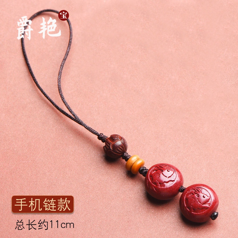 爵艳 吉祥物吊坠朱砂手绳双兔护岁生肖狗挂件属狗2024年送女友龙礼物