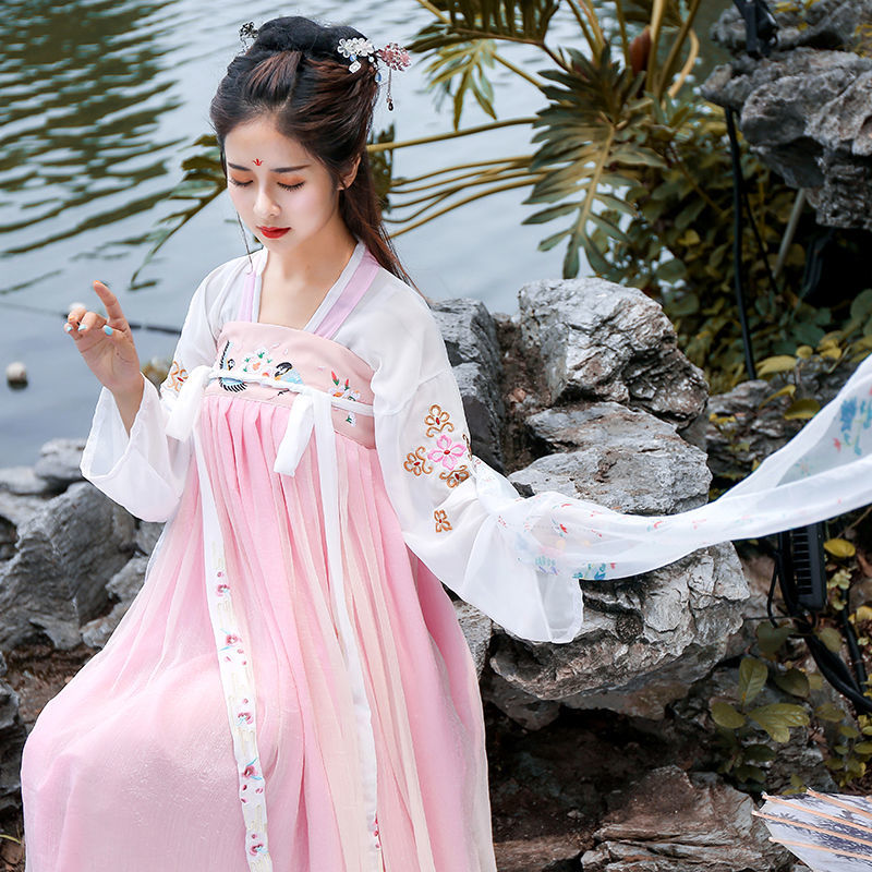 汉服女仙气古风古装衣服女仙女超仙套装齐胸襦裙大码成人汉服全套 秒
