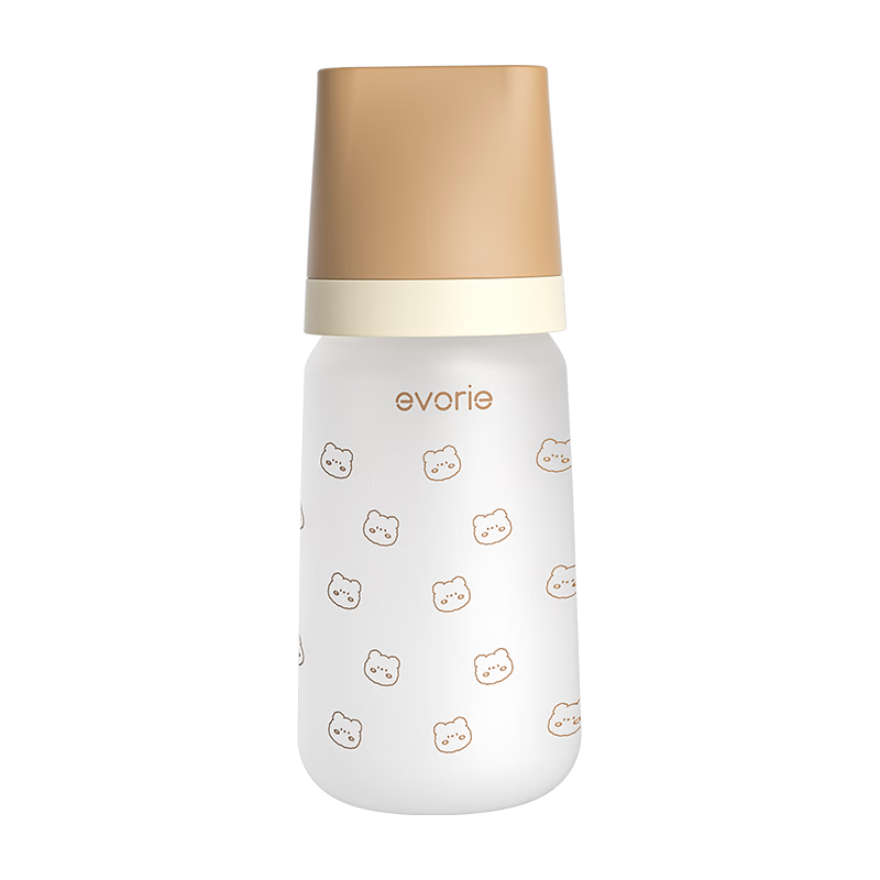 爱得利（evorie）新生婴儿玻璃奶瓶 小熊宽口径奶瓶宝宝专用 240ml (6-12个月+)