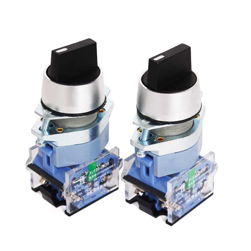 自复位三档短柄选择开关yj139-la39-20x33两2常开旋钮3档开关 三档