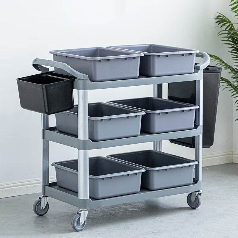 桶多功能塑料餐厅饭店推车收餐车餐厅餐盘碗塑料手推车酒店食堂清洁车