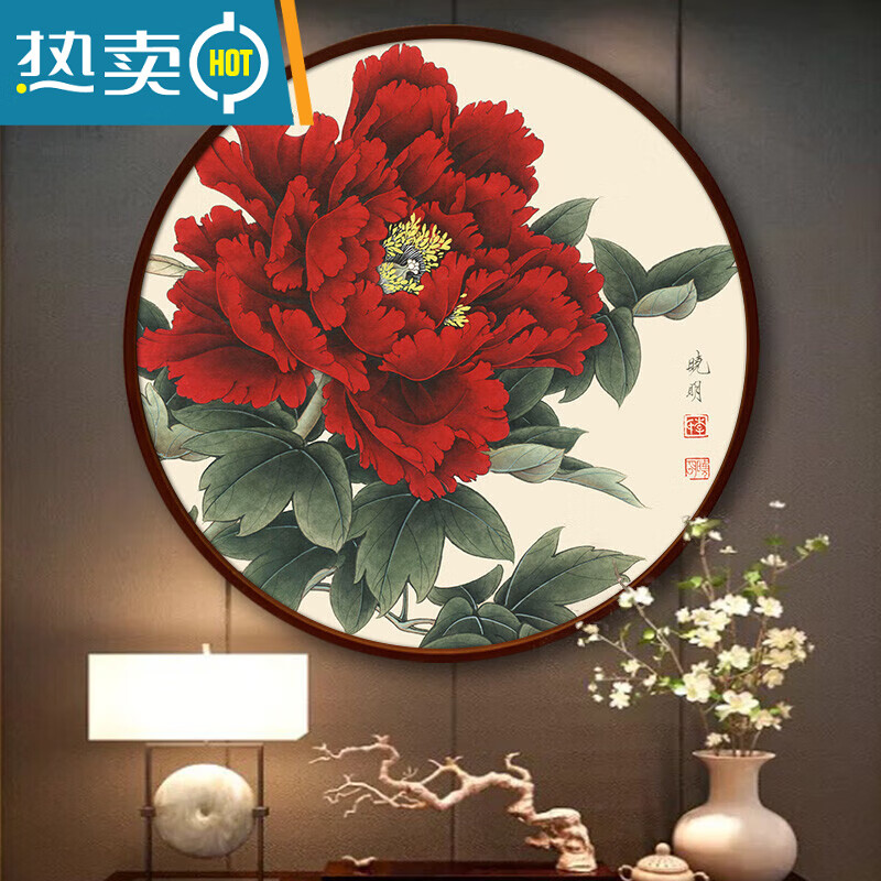 绿野客5钻石画满钻客厅卧室餐厅牡丹花开富贵点贴钻 满钻全贴100100