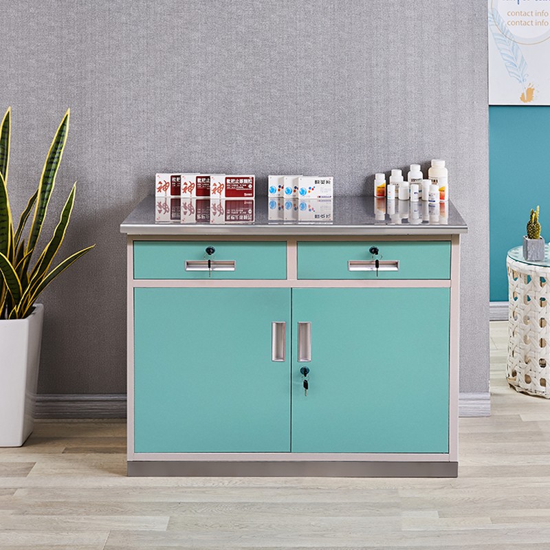 西药柜诊所药品柜药类存放柜柜室处置台整装西药柜 085米蓝白处置台