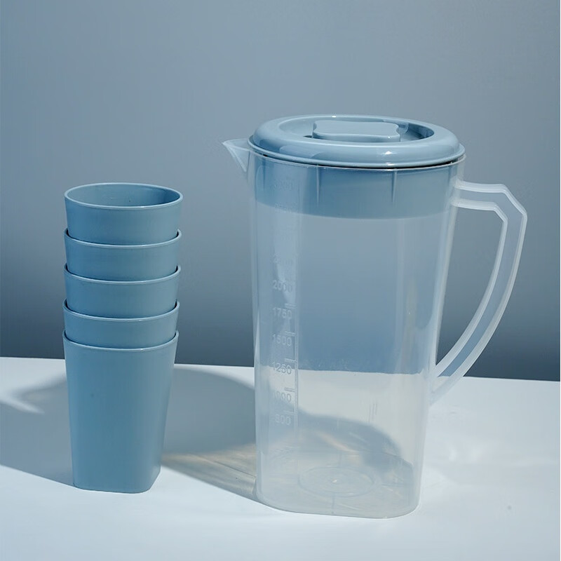 简漾盛水容器储水壶大容量水壶塑料茶壶带杯套装家用客厅加厚装水容器