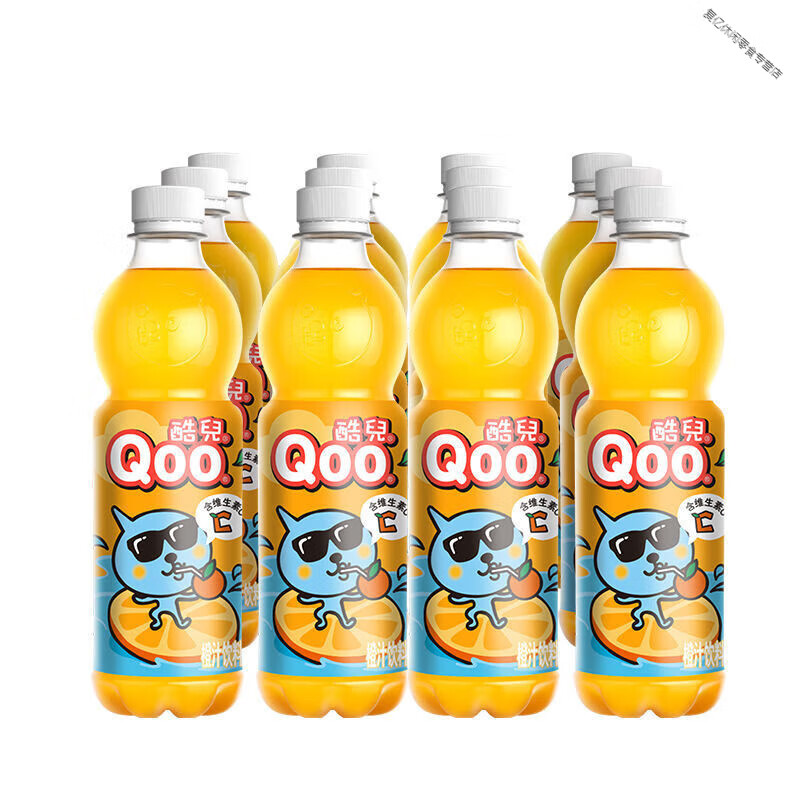可口可乐公司美汁源酷儿橙味果汁饮料450ml*12瓶整箱装 酷儿橙汁450ml
